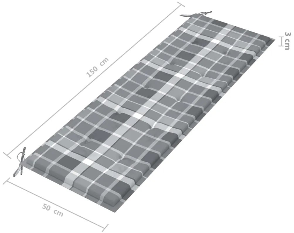 Banco de jardim 3 lugares c/ almofadão 150 cm eucalipto cinza