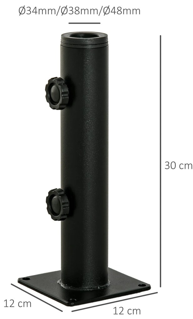 Suporte Chapéu de Sol para Chão de Cimento com 2 Botões de Bloqueio e