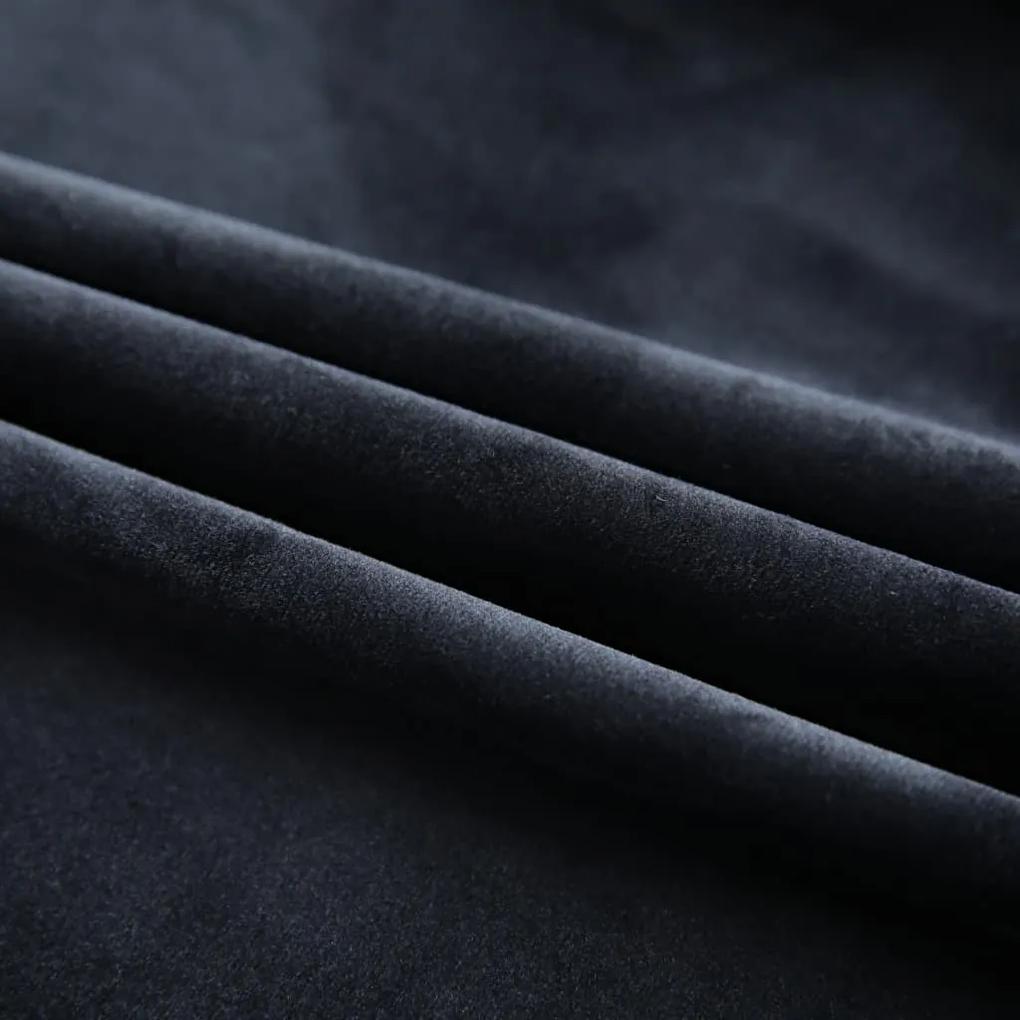 Cortinas blackout com ganchos 2 pcs 140x245 cm veludo preto