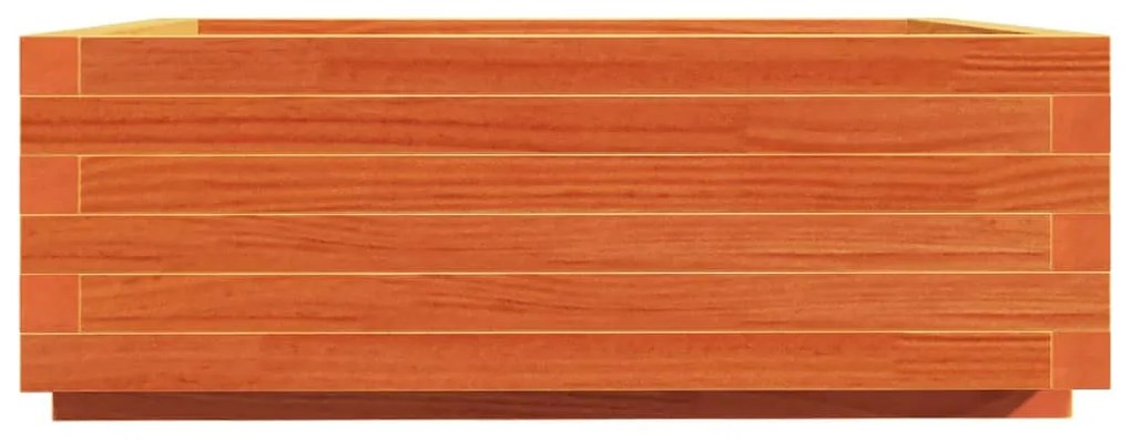 Vaso/floreira de jardim 70x70x26,5 cm pinho maciço castanho-mel