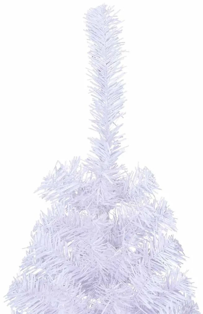 Meia árvore de Natal artificial com suporte 150 cm PVC branco