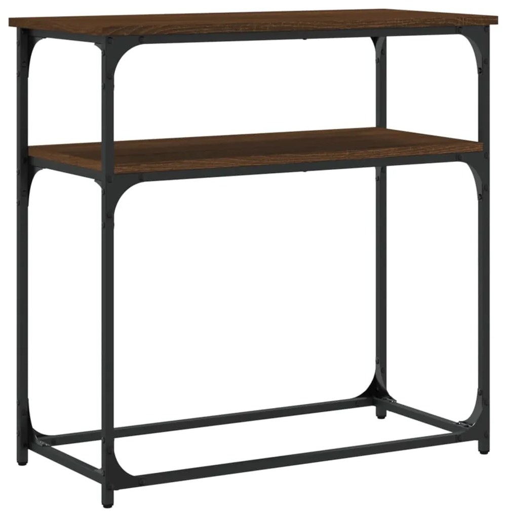Mesa consola 75x35,5x75 cm derivados madeira carvalho castanho