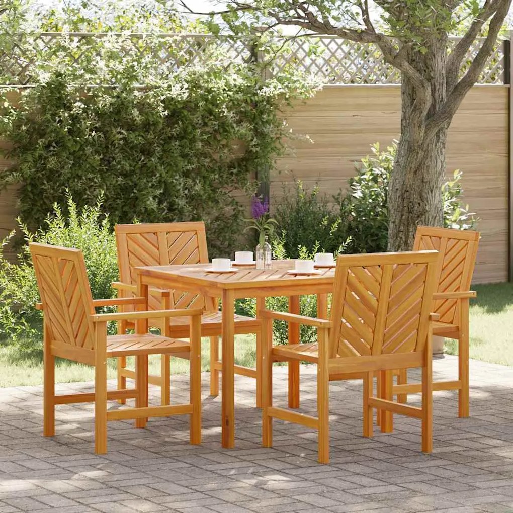 vidaXL Conjunto de Jantar para Jardim 5 pcs Castanho 90 x 90 x 74 cm