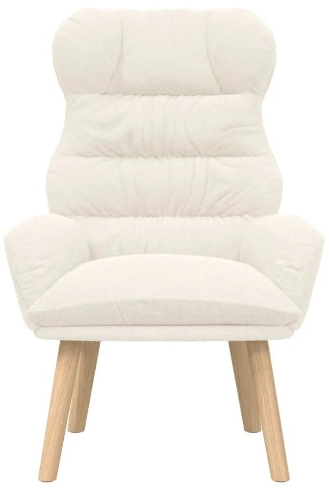 Poltrona Relaxante vidaXL Creme em Tecido Parecido com Lã
