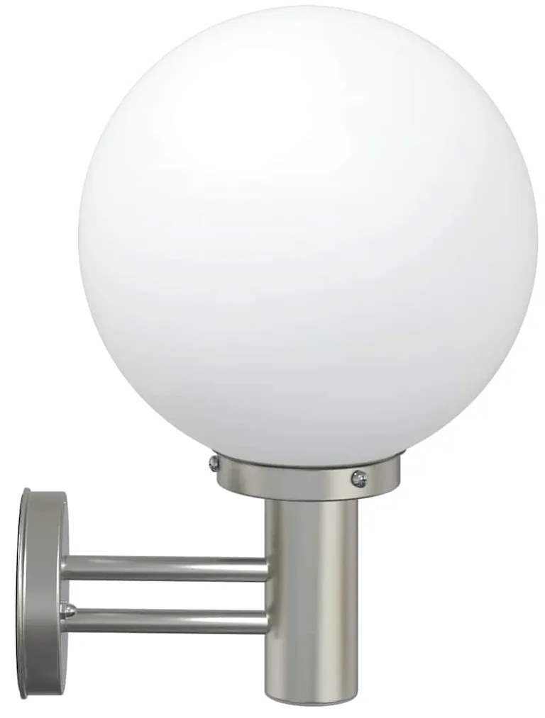 Luminária de Parede Externa Prata Aço Inoxidável IP44