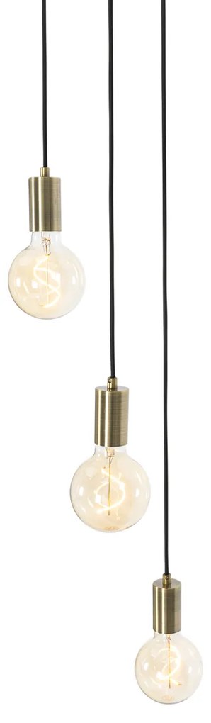 Candeeiro de suspensão industrial bronze 3 luzes - Facil Industrial