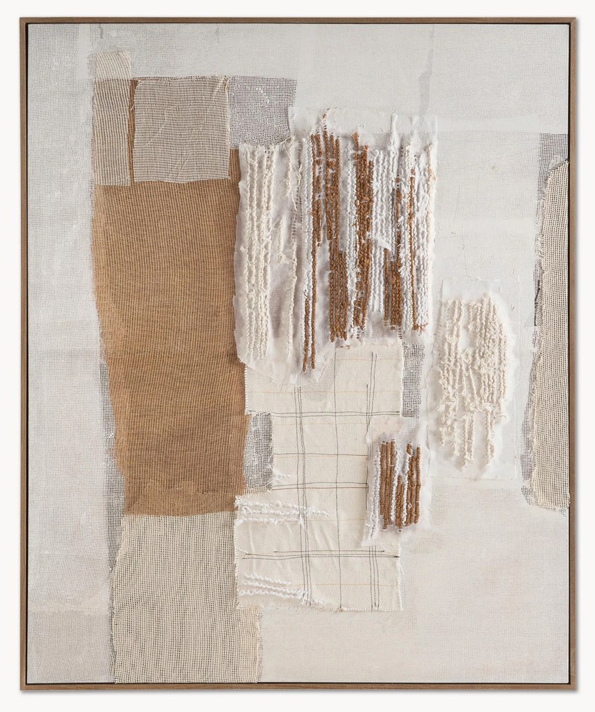 Quadro em tela artesanal com moldura em madeira Guiana