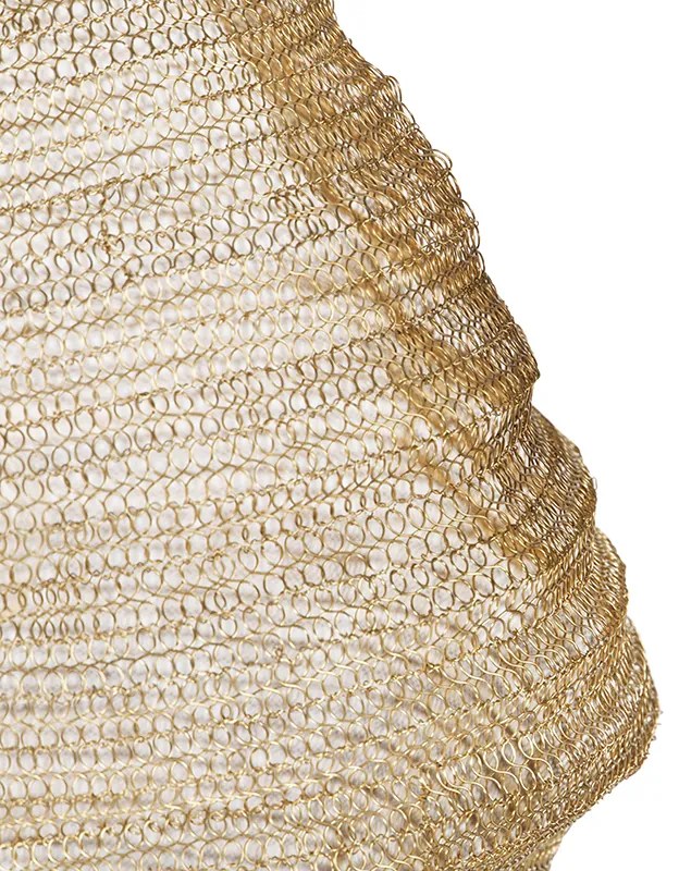 Candeeiro de suspensão oriental dourado 60cm - Nidum Oriental