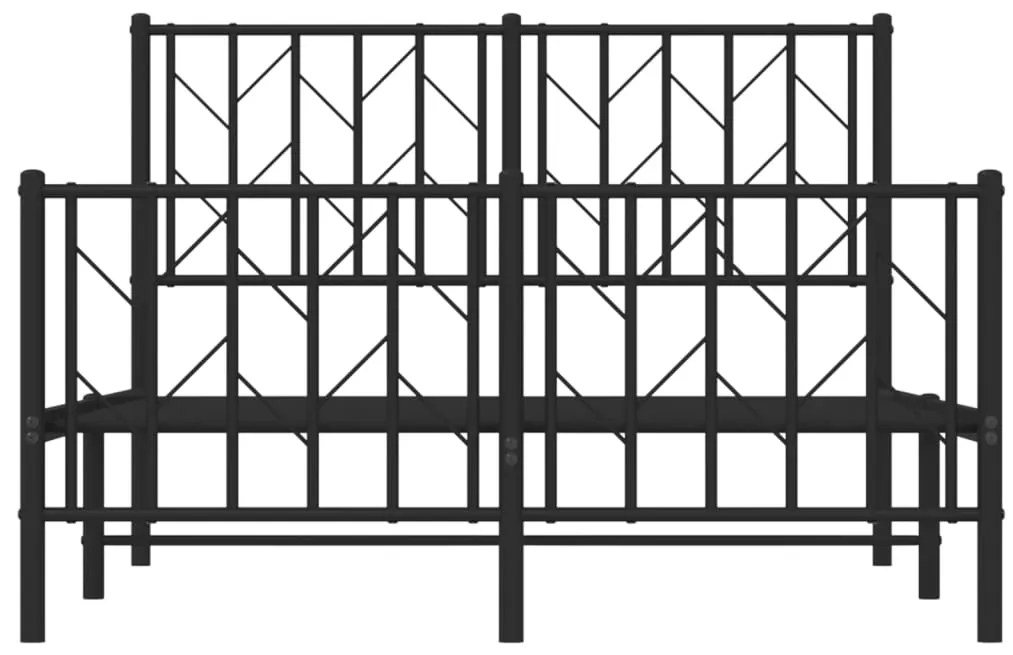 Estrutura de cama com cabeceira e pés 120x190 cm metal preto