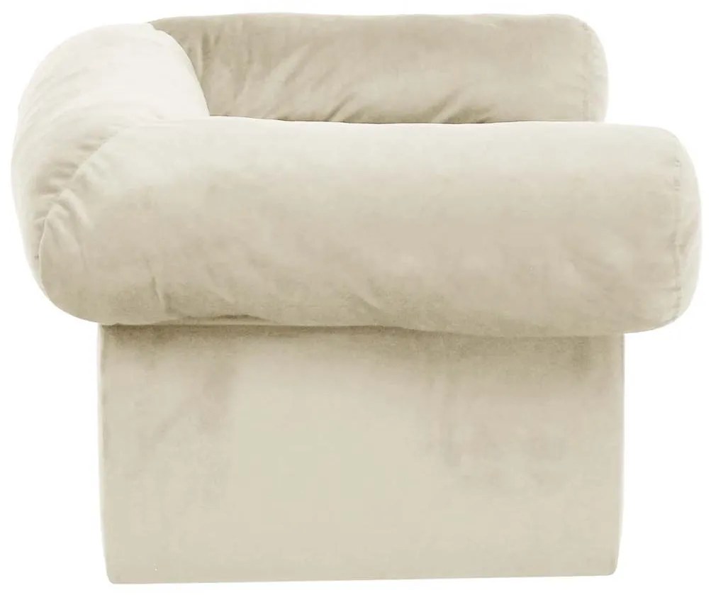 Sofá para cães com gaveta 75x50x38 cm pelúcia cor creme