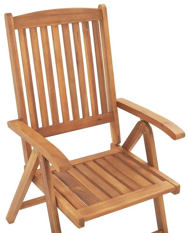 Conjunto de 2 cadeiras de madeira clara para jardim JAVA Beliani