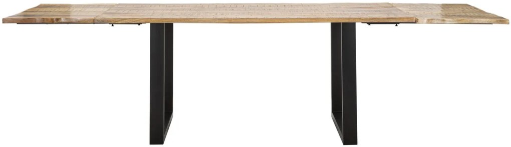 MESA DE JANTAR COM BORDO - EXTENSÍVEL - 180X90X77 CM - COMPRIMENTO TOTAL 280 CASTANHO E PRETO