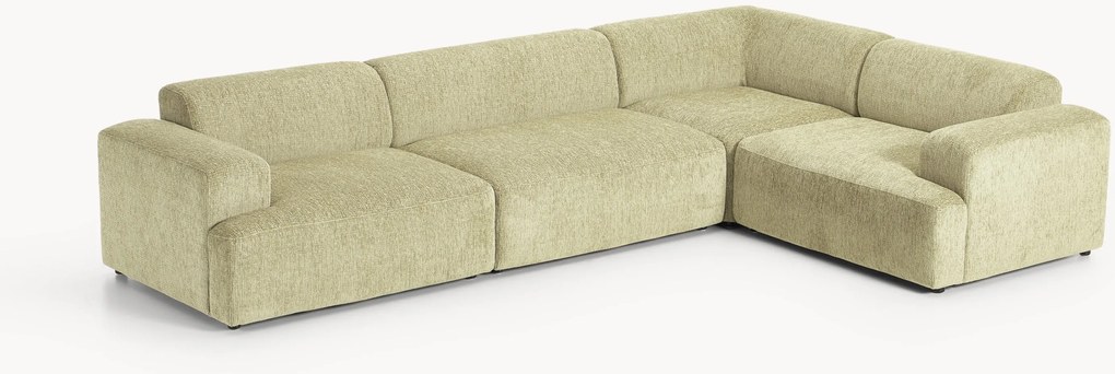 Sofá de canto comprido Melva (4 lugares)