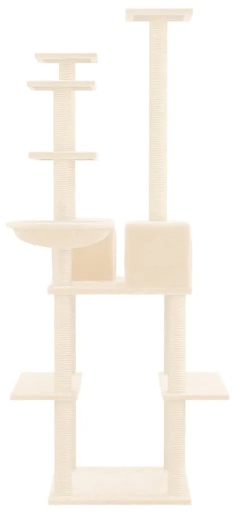 Árvore p/ gatos c/ postes arranhadores sisal 167 cm cor creme