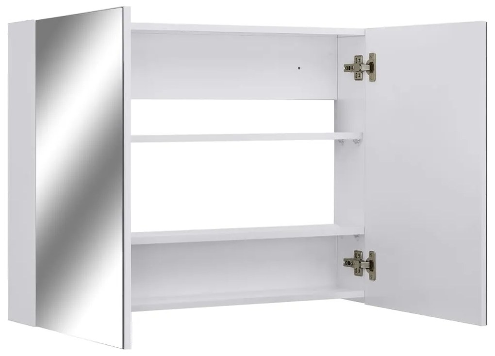 Armário espelhado casa de banho 80x15x60 cm MDF branco
