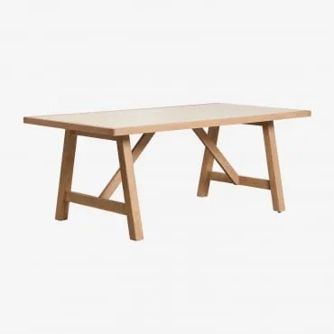 Mesa De Jardim Retangular Em Madeira De Acácia Dubai Tapioca Bege & 200 X 100 Cm - Sklum