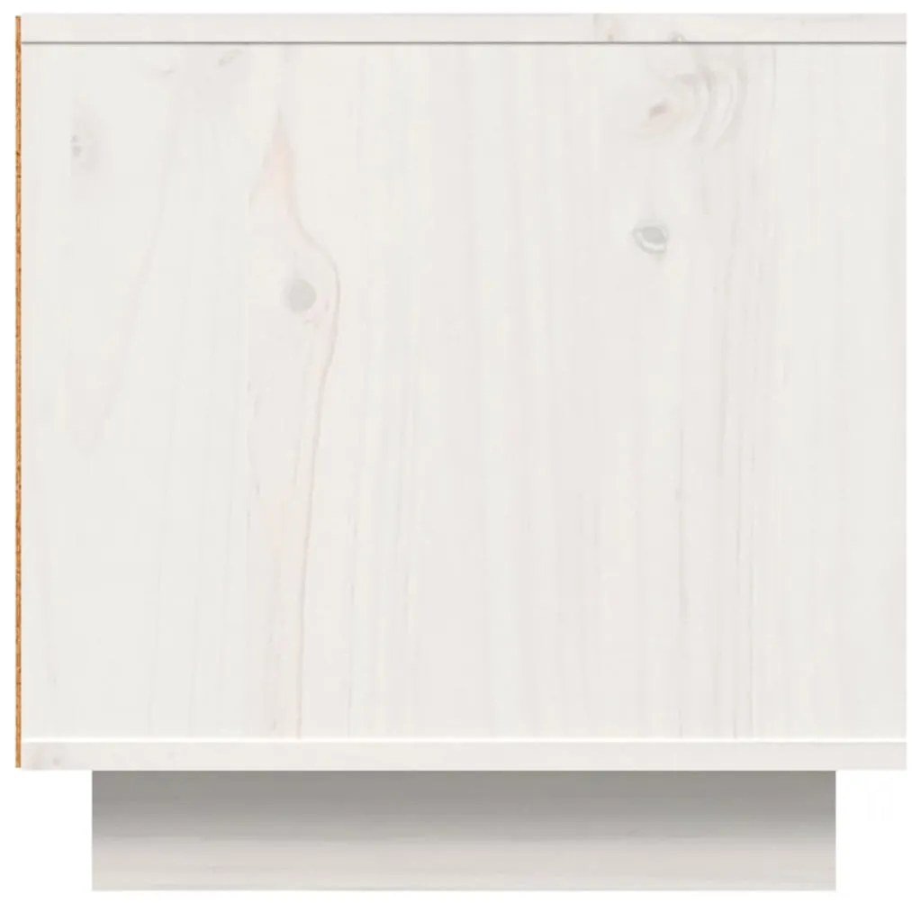Móvel de TV 140x40x40 cm madeira de pinho maciça branco