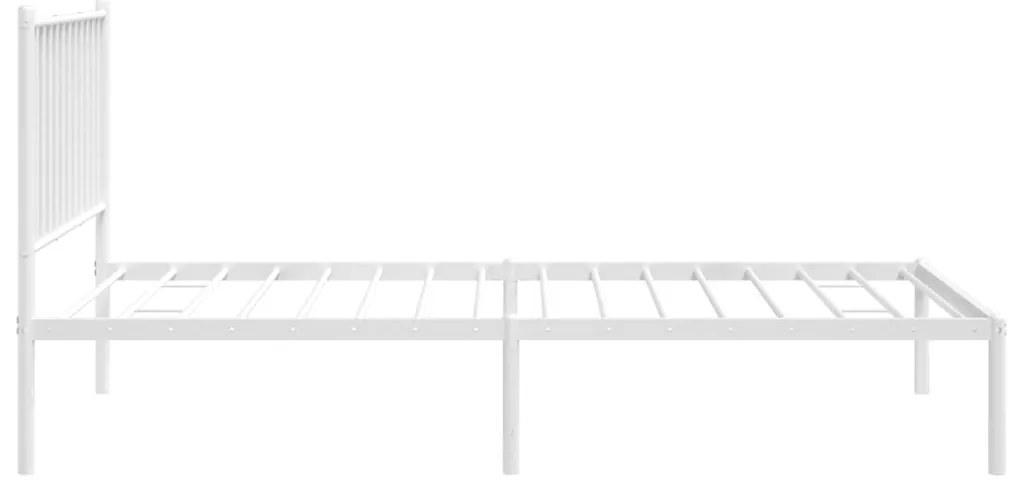 Estrutura de cama com cabeceira 90x190 cm metal branco