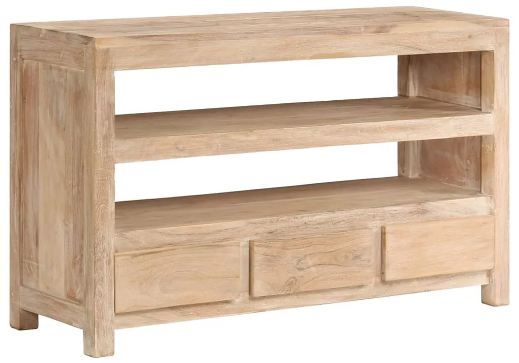 Móvel TV madeira de acácia maciça 90x30x55 cm castanho claro