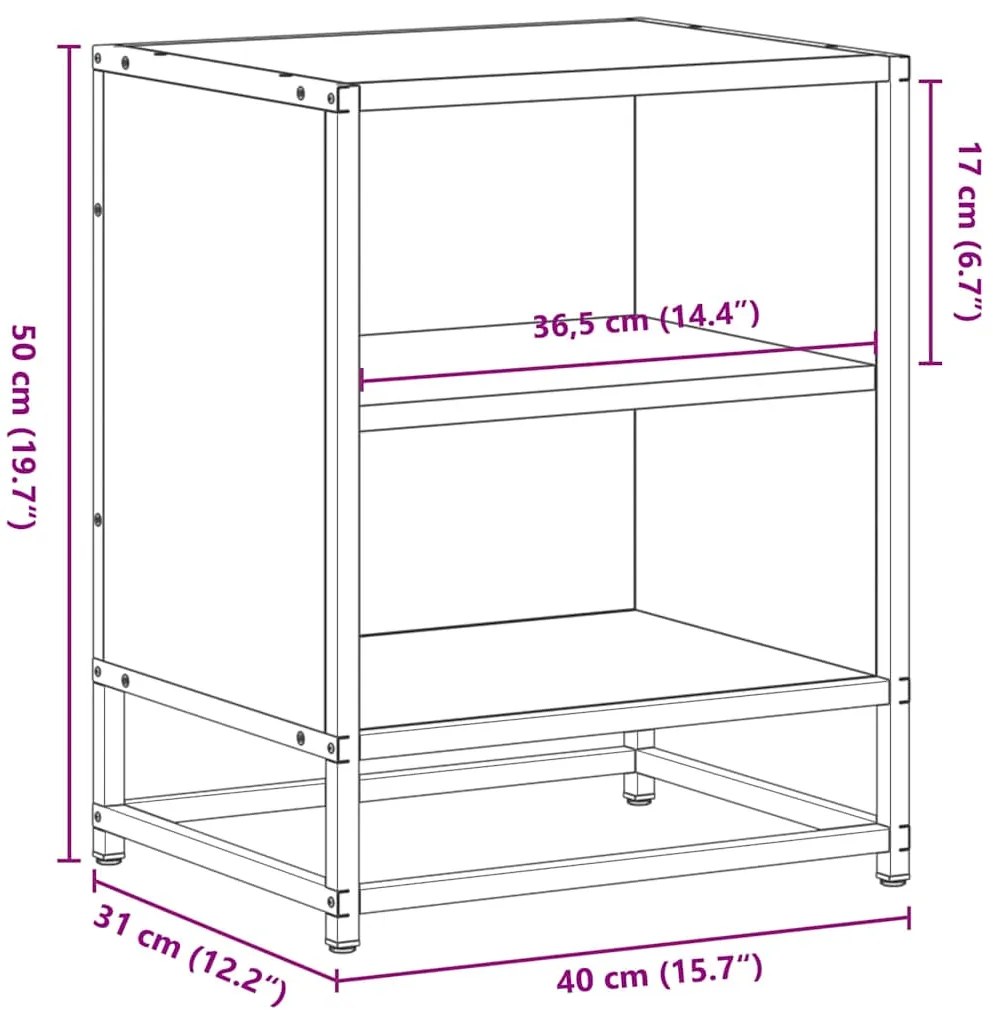 Mesas de cabeceira 2 pcs sonoma cinzento 40x31x50 cm madeira