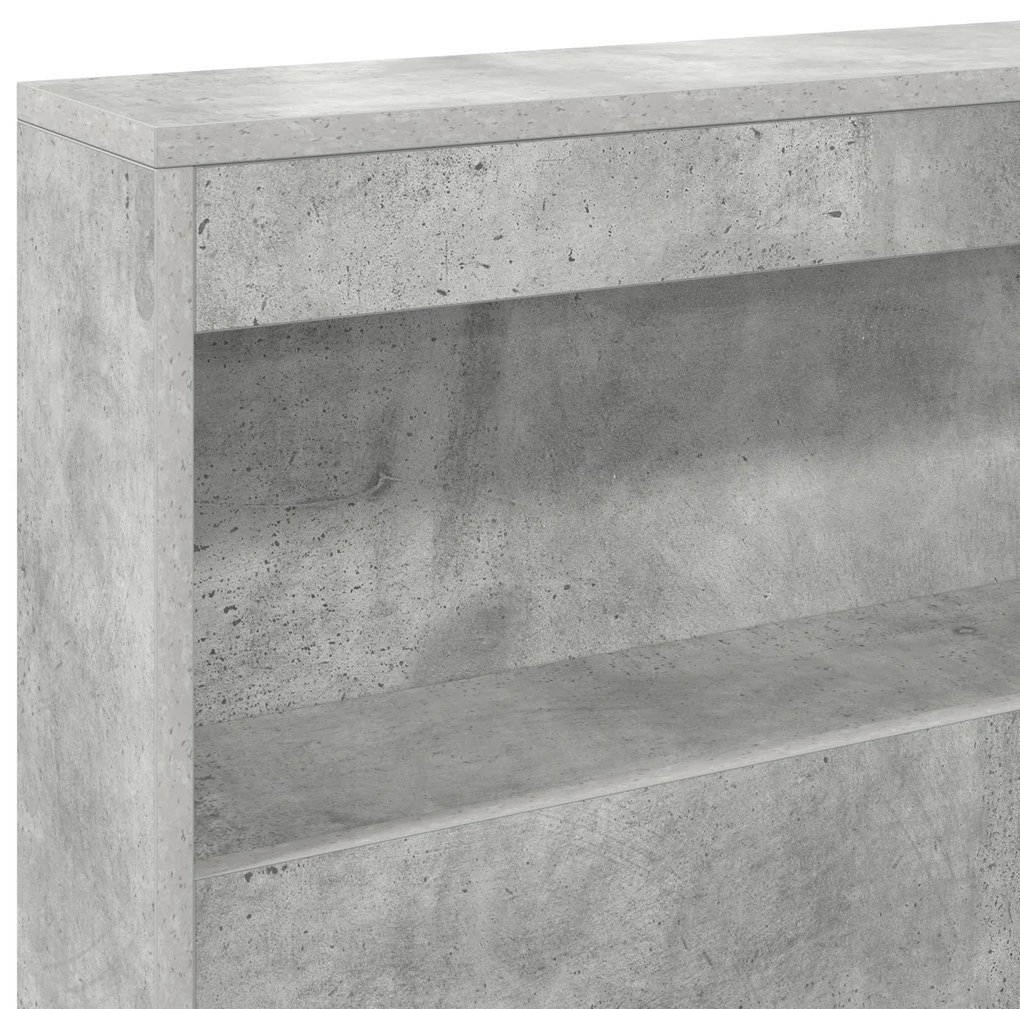 Cama com Estante Cinza Concreto 100x200 cm Madeira Engenheirada