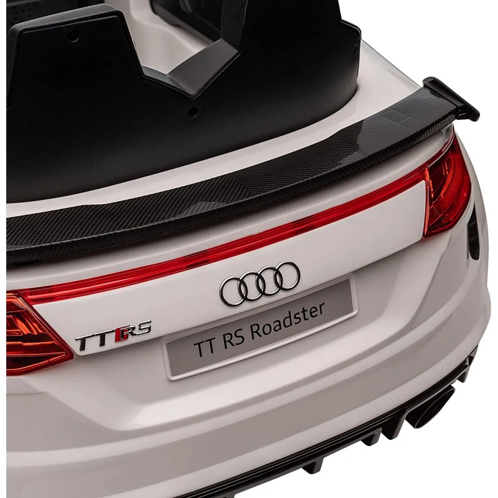 AUDI TT RS 12V PREMIUM CARRO ELÉTRICO INFANTIL 12V BANCO EM COURO E BORRACHA BRANCO