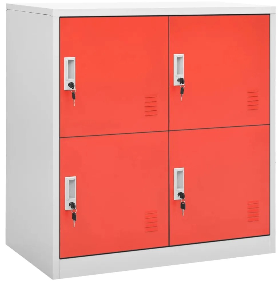 Cacifos 2 pcs 90x45x92,5 cm aço cinzento-claro e vermelho