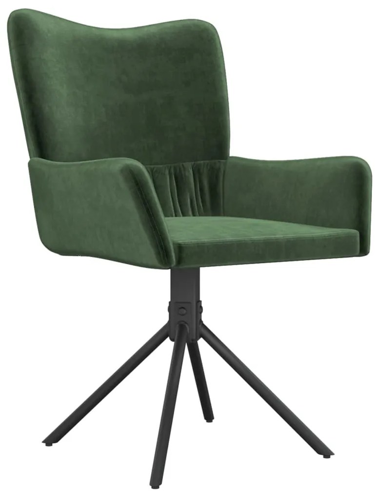 Cadeiras de jantar giratorias 2 pcs veludo verde-escuro