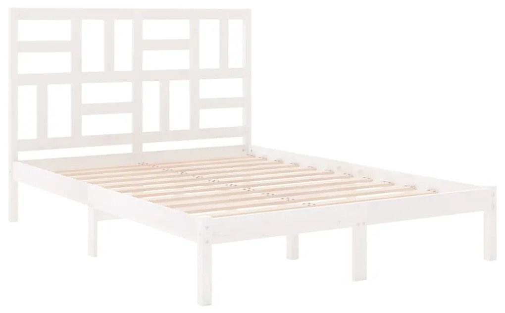 Estrutura de cama 120x200 cm madeira maciça branco