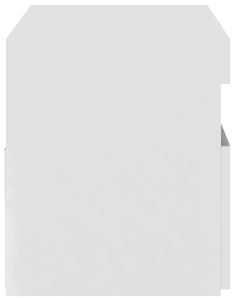 Móvel de TV com luzes LED 75x35x40 cm branco brilhante