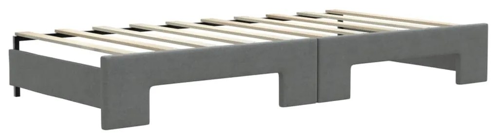 Sofá-cama com gavetão 90x190 cm tecido cinzento-escuro