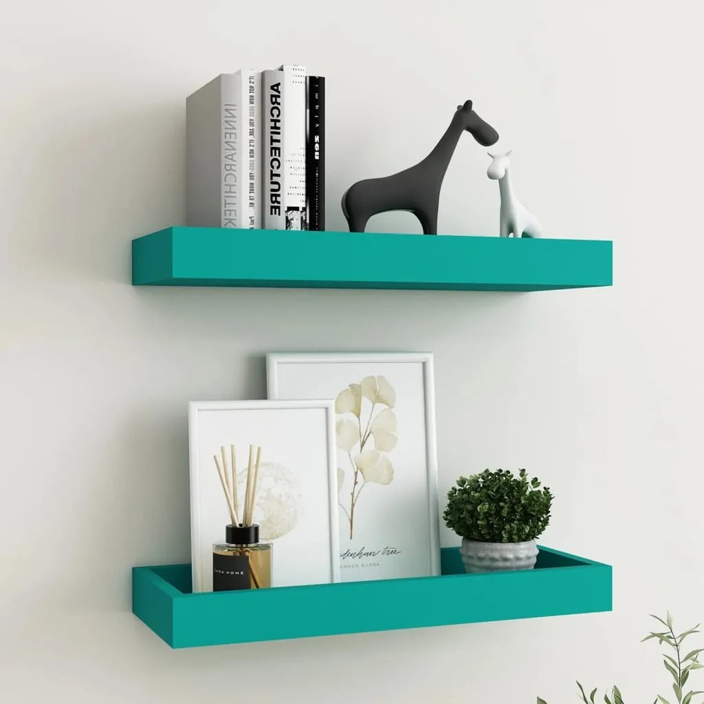 vidaXL Prateleiras de parede Loggia 2 pcs 40x15x4 cm MDF azul