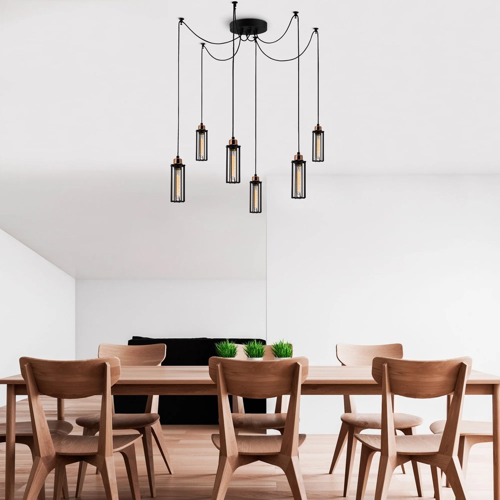 Candeeiro de Teto Likya – Preto – 128 cm x 110 cm