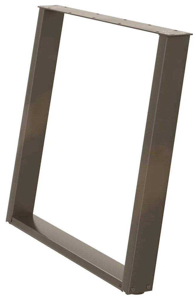Pés para mesa de jantar em formato de U, 2 peças, aço natural, 90 x (7