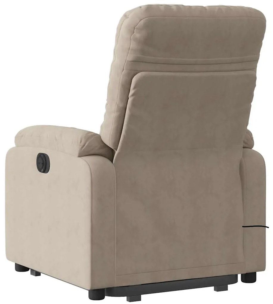 Poltrona reclinável elétrica microfibra cinzento-acastanhado