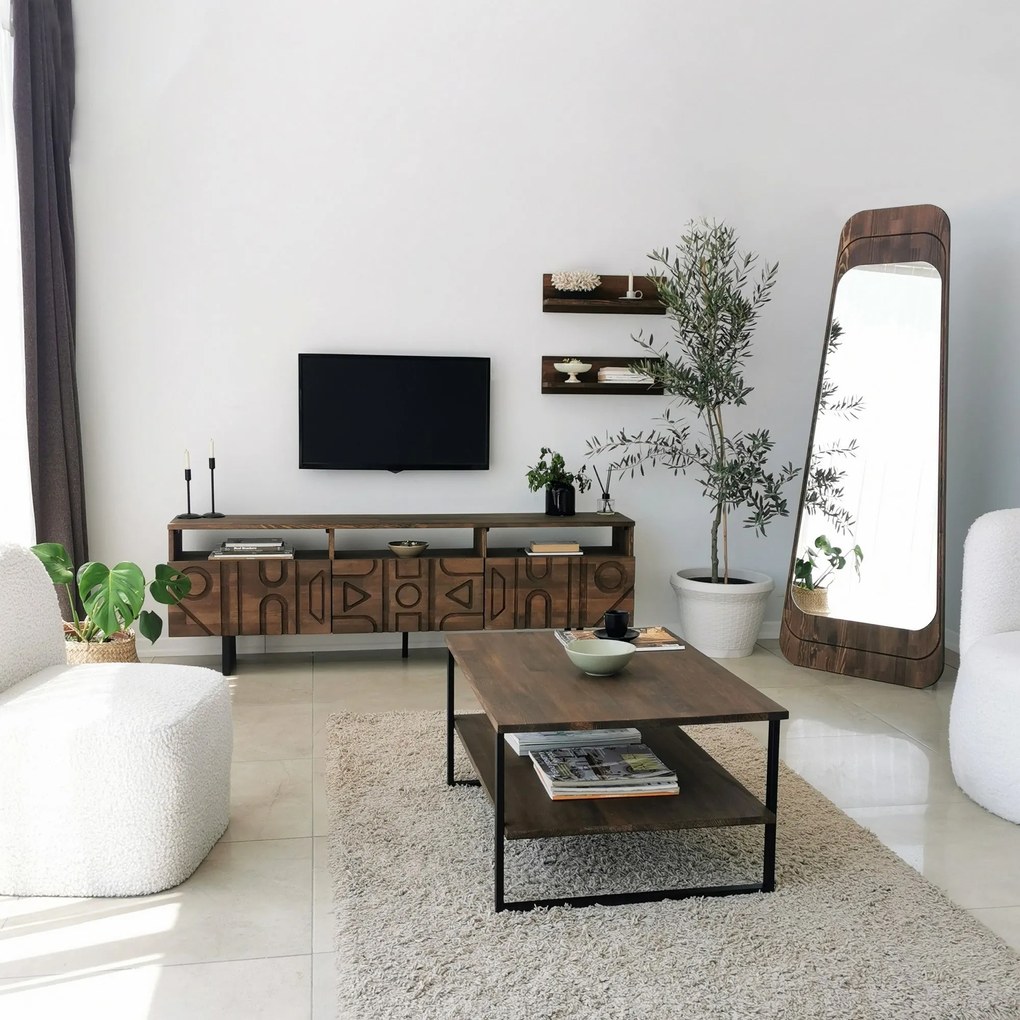 Mesa de Café Neta – Nogueira – 85x40x60 cm