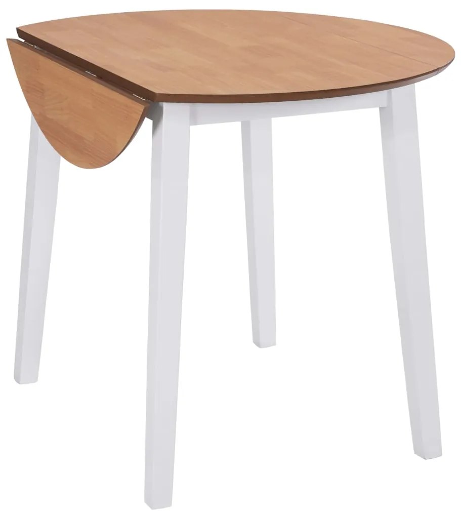 Mesa de jantar com abas rebatíveis redonda MDF branco