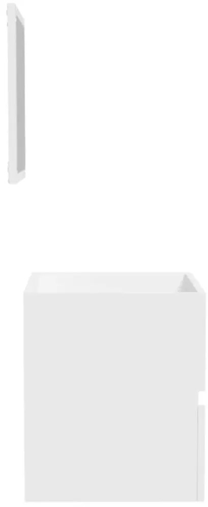 Armário de casa de banho com espelho madeira processada branco