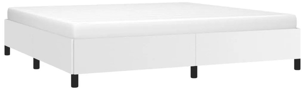 Estrutura de cama 200x200 cm couro artificial branco