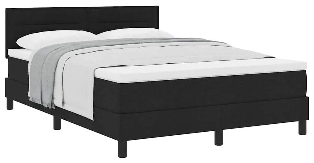 Cama Box com Colchão Preta 160x200 cm Tecido