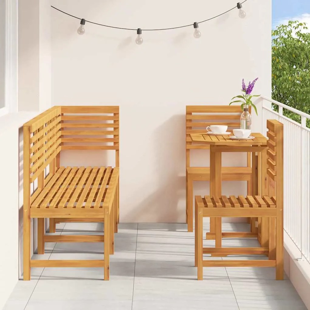 Conjunto de Jantar de Jardim vidaXL com 6 Peças em Madeira Sólida de A