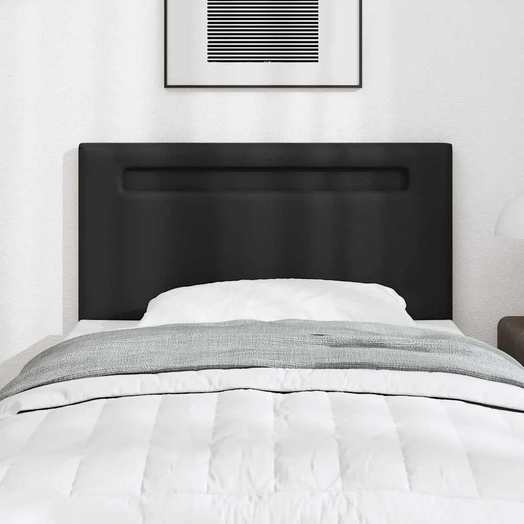 Cabeceira vidaXL Design Simples Preto 100 cm Couro Sintético