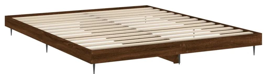 Estrutura de cama 200x200cm derivados madeira carvalho castanho