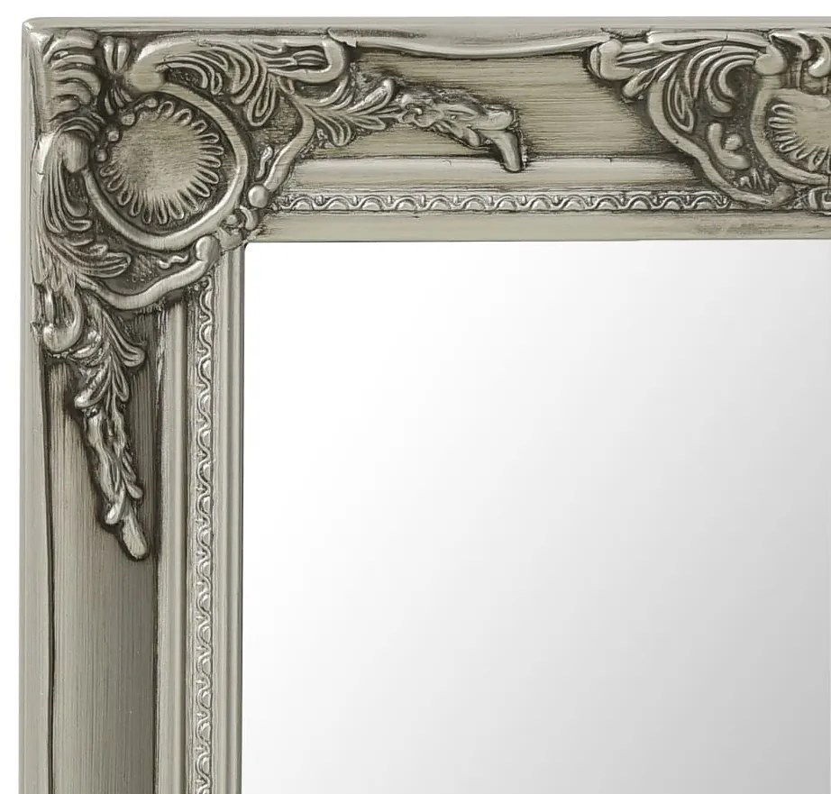 Espelho de parede estilo barroco 50x80 cm prateado