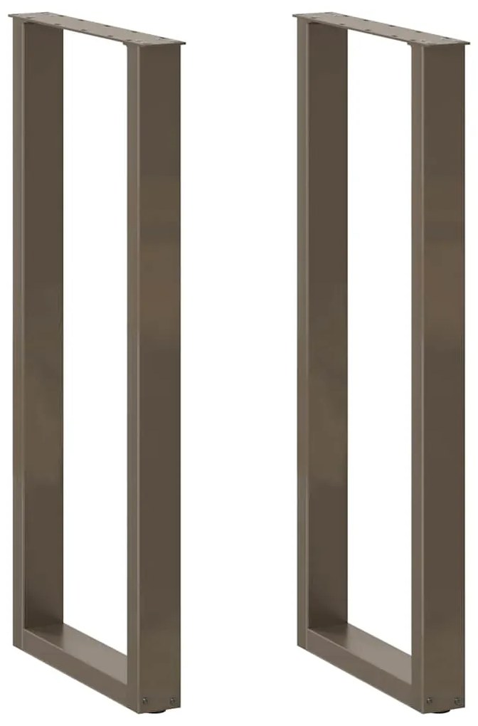 vidaXL Pés de mesa de bar em forma de U, 2 peças, aço natural, 50x(110-111) cm, aço