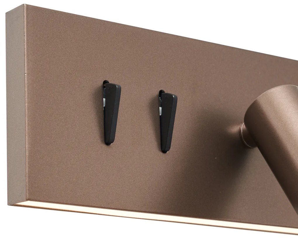 Candeeiro de Parede Moderno Bronze Escuro Ajustável com USB-C incl. LED - Modric