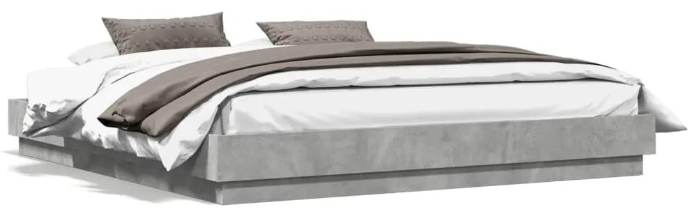 vidaXL Estrutura de cama 180x200 cm derivados de madeira cinza cimento