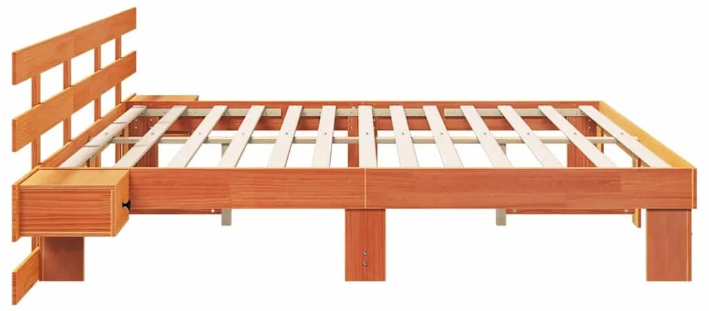 Estrutura da Cama Castanho 180 x 200 cm Madeira maciça