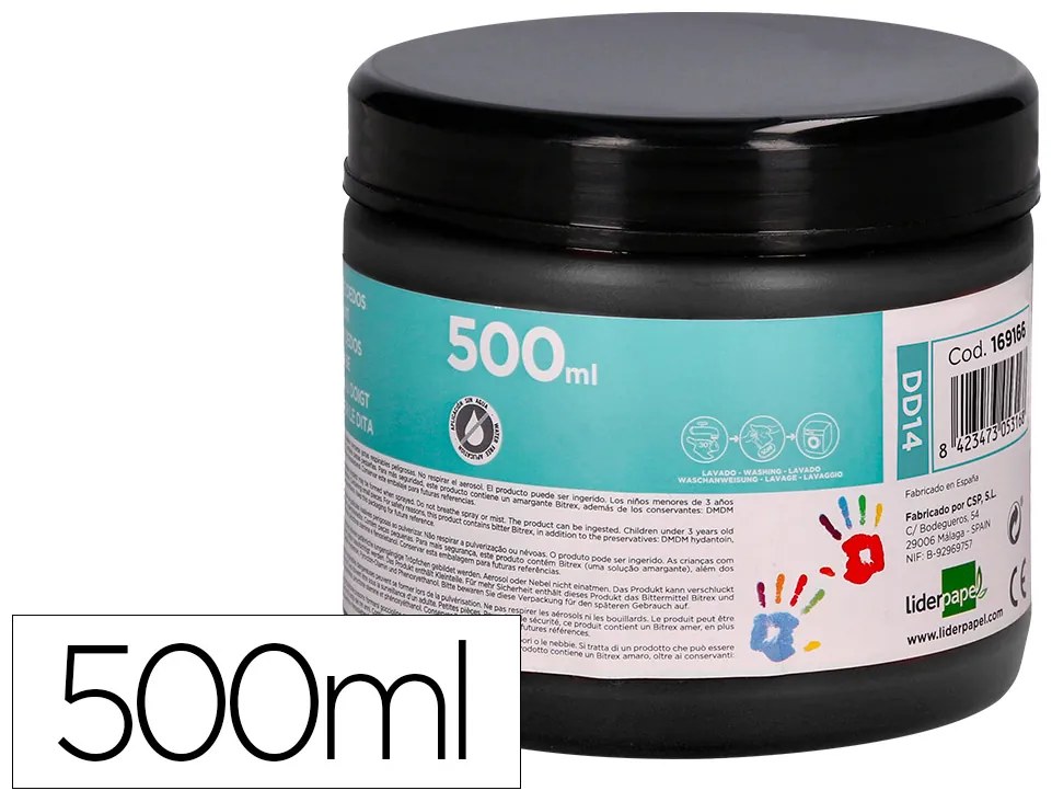 Pintura a Dedos Frasco de 500 Ml Preto