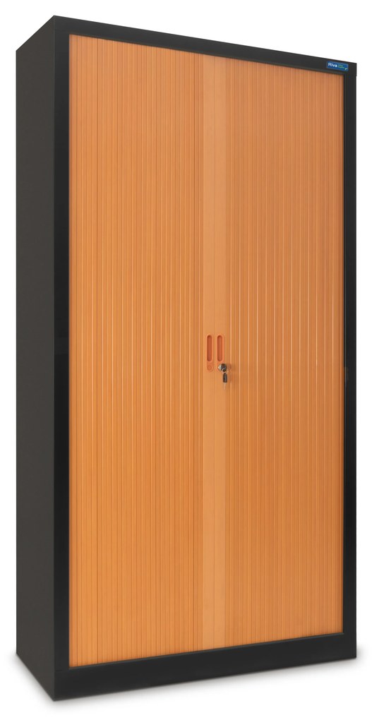 Armário Contabilidade de Persiana Preto e Cerejeira 1950x1000x420mm